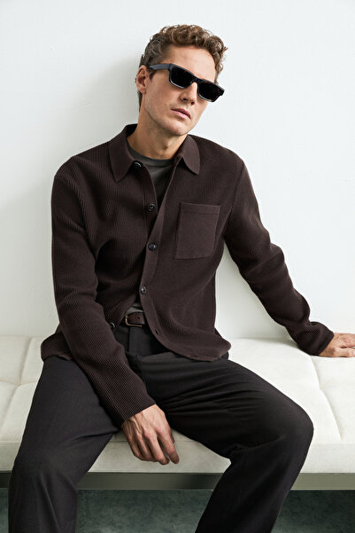 Lufian Justin Men's Cardigan Brown