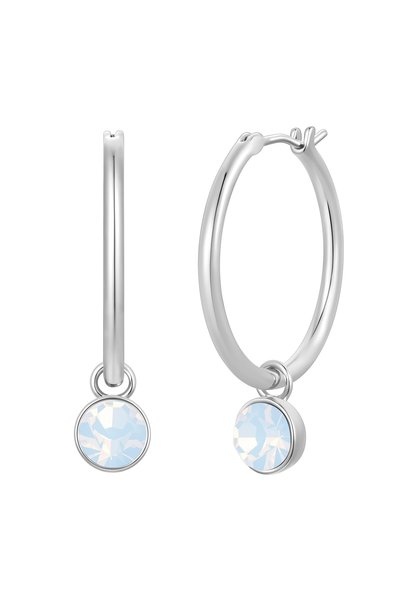 Lulu & Jane Cercei creole fashion din sticlă, cristal și opal