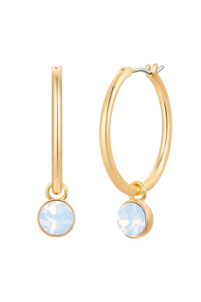 Lulu & Jane Modeschmuckohrcreolen Creolen gelbgold Glaskristall Opal