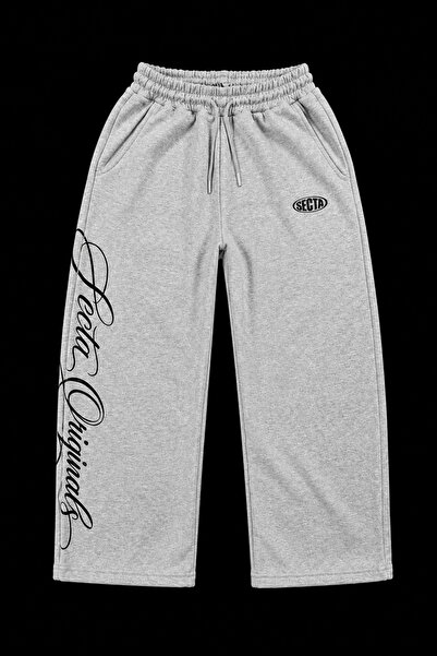 Erkek Baggy Fit Gri Eşofman Altı