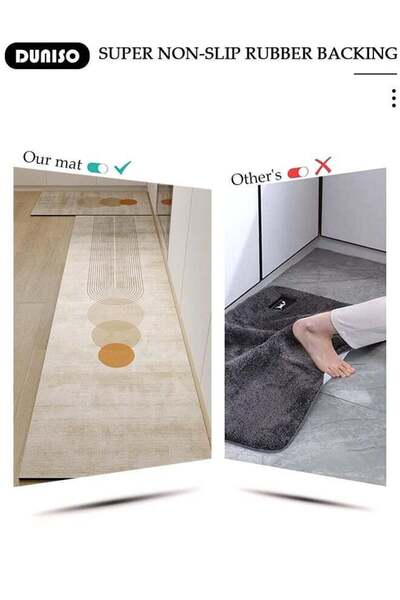 DUNISO Diatom Mud Bath Mat Set Bathroom Kitchen Rug Mat Extra Soft and Absorbent Bath Rugs Non-Slip Quick Drying Floor Bath Tub Mat for Bathroom Floor Tub and Shower 50*80CM+50*160CM