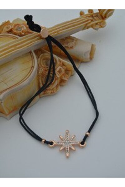 Stoneage Asta rose plated adjustable bracelet - black -