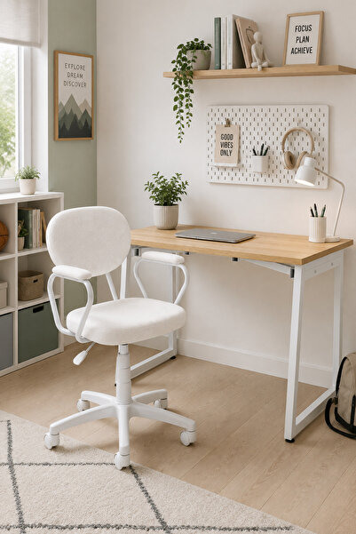 VİLİNZE Biga Çalışma Ofis Masası ve Deniz Çalışma Ofis Sandalyesi Set - 60x90 cm