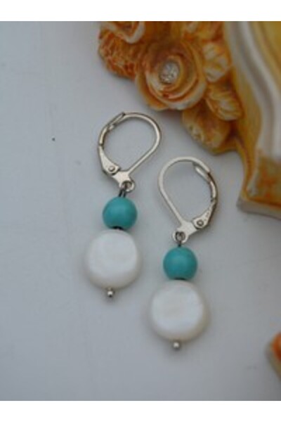 Stoneage Turquoise and Stone Handmade Earrings -