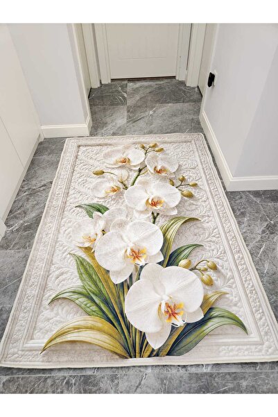 YTR HOME Dijital Baskı Yıkanabilir Kaymaz Taban Dekoratif Salon Mutfak Halısı...
