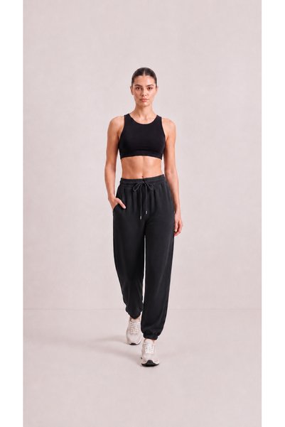 zazzia Women's Smoked Modal Fabric Silky Textured Sweatpants