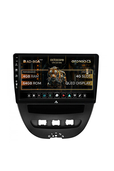 AutoDrop Navigatie Android Toyota AYGO / Citroen C1 (2005-2014), 10.1 inch, 4...