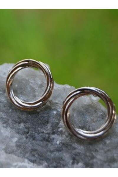 Stoneage Hoop earrings - silver color -
