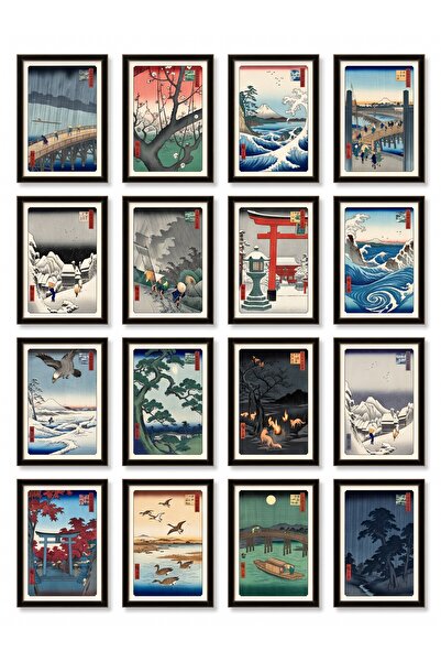Store Hiroshige Tabloları 16'lı Sticker Seti Laptop Defter Telefon Etiketi