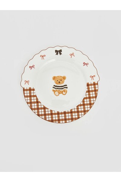 LC Waikiki Lcw Home Mixed Teddy Bear Printed Porcelain Plate