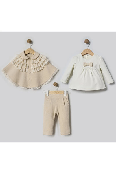 DIDuStore Mymi̇o Girls 6-9-12-18 Months Lace Cape Set