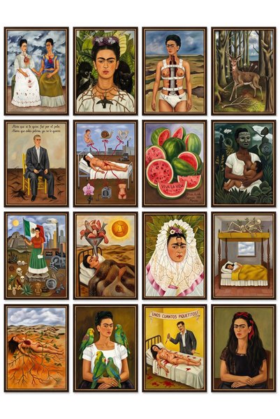 Genel Markalar Frida Kahlo Tabloları 16'lı Sticker Seti Laptop Defter Ajanda ...