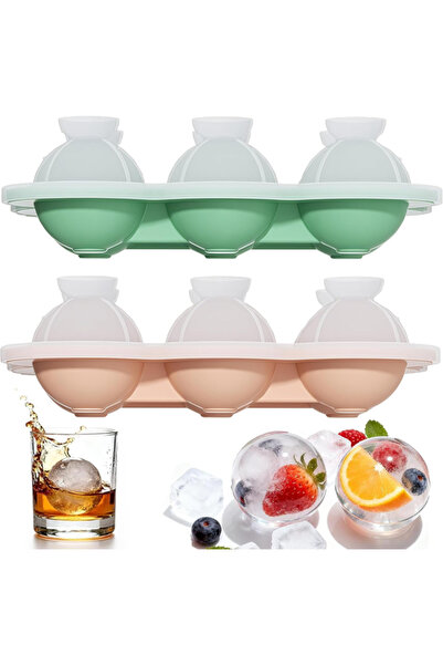 Generic Brand Set 2 forme pentru înghețată,cuburi rotunde,reutilizabile,silic...