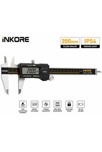 İNKORE 200 MM DİJİTAL Kumpas