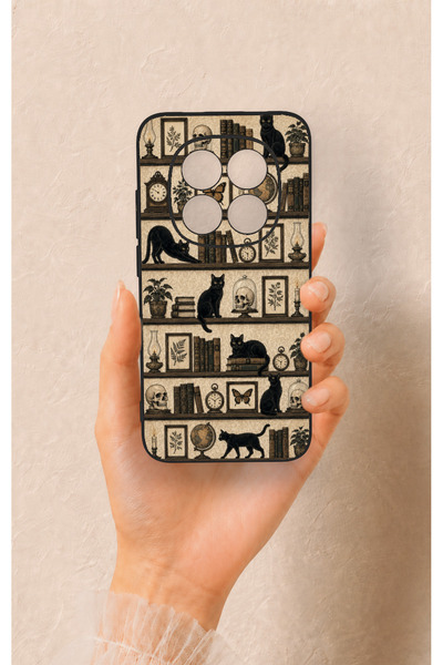Vip Case Redmi Note 15 Pro 5g Compatible Vintage Black Cat Pattern Silicone Case