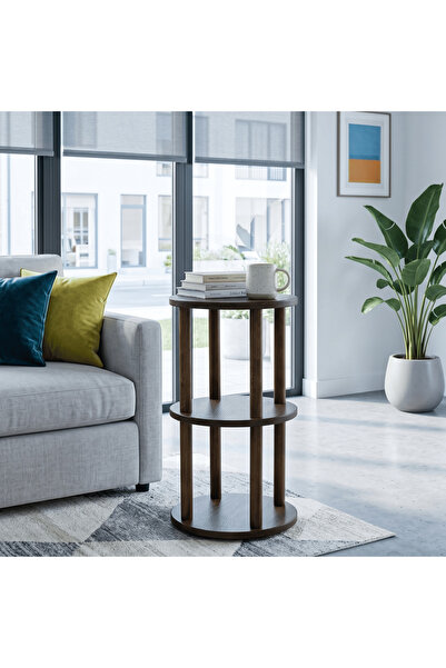 furnirem 3 Katlı Yuvarlak Yan Sehpa 60x30 cm