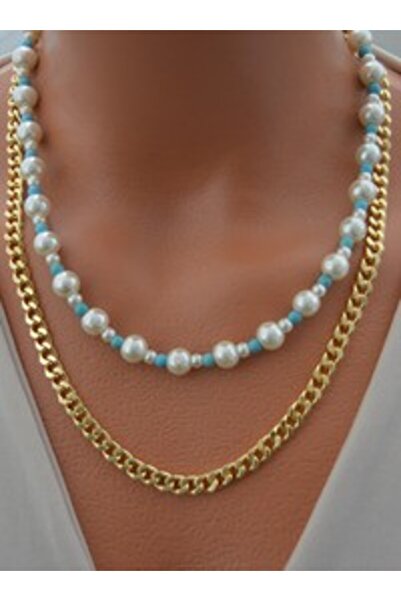 Stoneage Necklace - Gold Color -