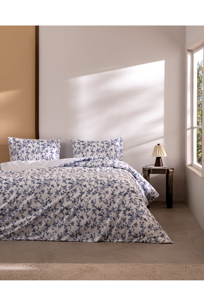 Madame Coco Marcelline Double 100% Cotton Ranforce Printed Bed Sheet and Duve...