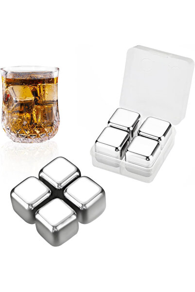 Generic Brand Set 4 cuburi de gheață reutilizabile,ustensile de bucătărie,ino...