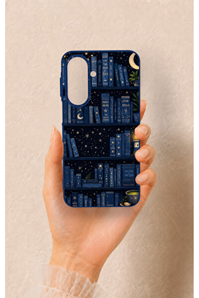Vip Case Samsung A27 Uyumlu Gece Temalı Kitaplık Desenli Silikon Kılıf