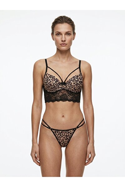 FNUOO Kadın Dantelli Bralet İç Çamaşırı Takımı, Destekli Balenli Bralet Takım...