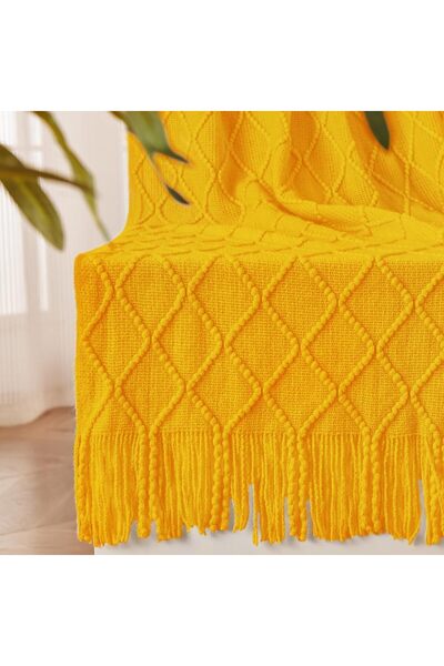 INHAND Knitted Fall Throw Blanket for Couch and Bed, Knit Fall Decor Blanket ...