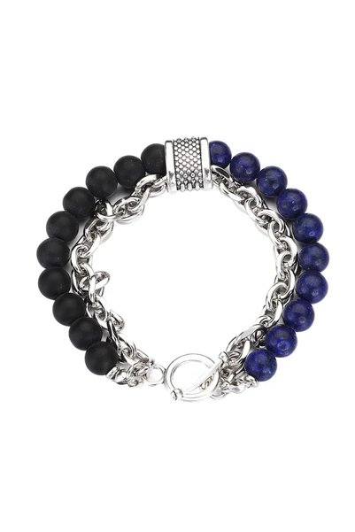 Peach Jewelry Peach Jewerly Διπλό Ανδρικό Βραχιόλι Από Ανοξείδωτο Ατσάλι Και ...
