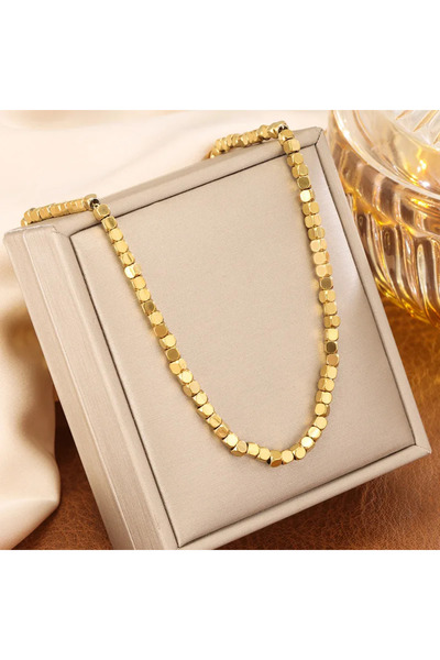Peach Jewelry Peach Jewerly Γυναικείο Κολιέ Με Γεωμετρικά Στοιχεία Από Ανοξεί...