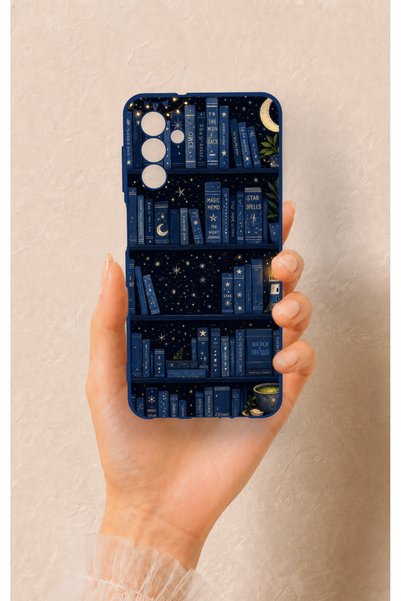 Vip Case Samsung A04S Compatible Night Themed Bookshelf Patterned Silicone Case