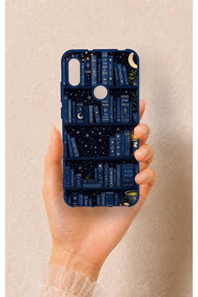 Vip Case Huawei Y6 2019 Uyumlu Gece Temalı Kitaplık Desenli Silikon Kılıf