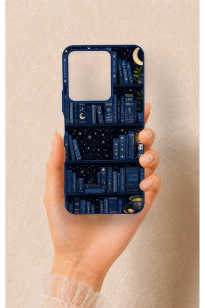 Vip Case حافظة من السيليكون متوافقة مع هاتف Vivo Y35 بتصميم مكتبة ذات طابع ليلي