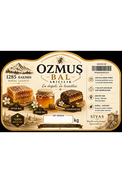 Ozmuş Baldan Polenli Çiçek balı 2600g&2900g