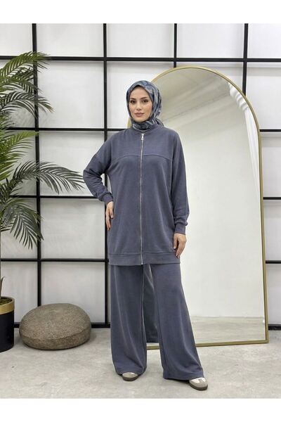 Lunsera Store Roba Detail Zippered Suit-Anthracite