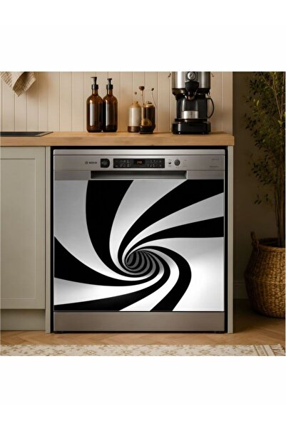 Laputa Tükkan Dishwasher Sticker 70X70 cm Black and White Model 29