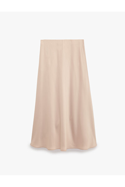 Koton Normal Waist Flared Midi Satin Skirt