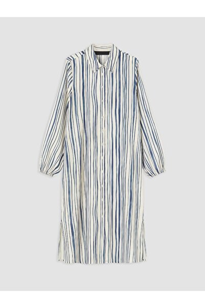 Burcia Navy Blue Striped Women's Shirt Tunic
