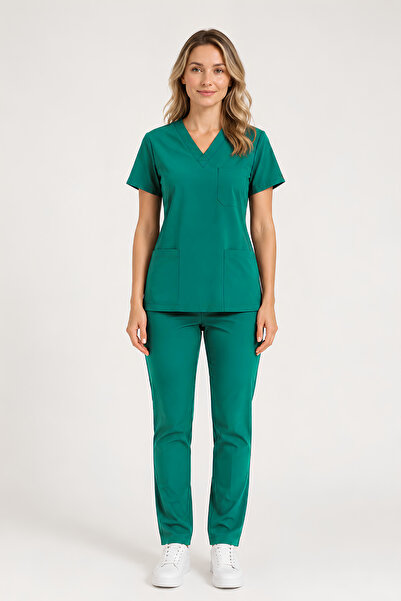 LITTE Uniformă pentru asistentă medicală și doctor, seria Advantage – Verde c...