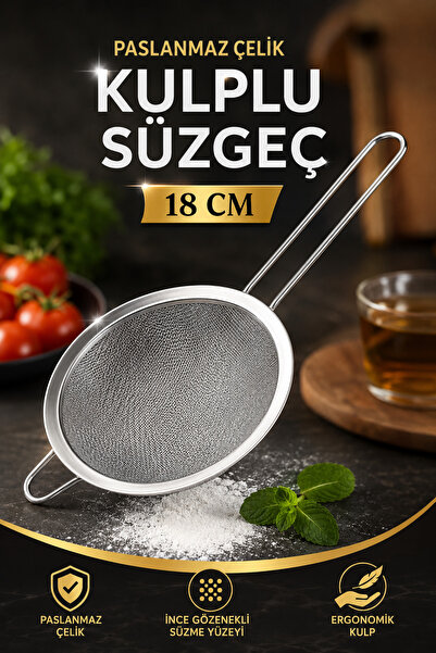 House Bird Stainless Steel Strainer with Handle 18 cm Fine Pore Kitchen Strainer