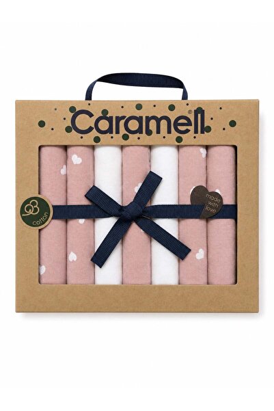 Caramell مجموعة من 7 مناديل مبللة للفم للأطفال مصنوعة من القطن العضوي بنسبة 1...