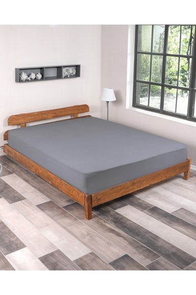 Mode More Anthracite Colored 100% Cotton Combed Elastic Bed Sheet 30-35 cm High Edge (Single - Double - King and King Size)