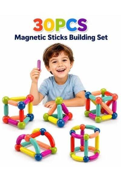 Qadro O2. 30PCS Magnetic Sticks Building Set for Kids, Colorful Magnetic Rods...
