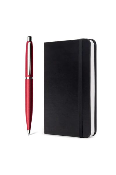 Sheaffer VFM 9403 Excessive Red Pen with Chrome Trim with A6 Notebook