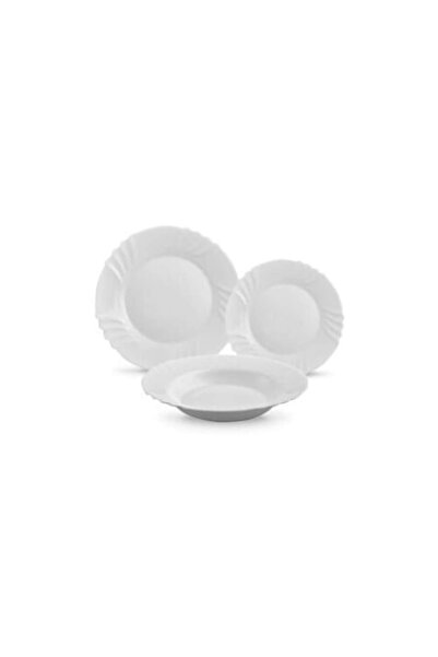 Bormioli Rocco Set de farfurii Ebro, 18 piese, alb, 6 farfurii adânci 240mm, ...