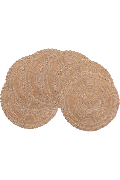 Generic Brand Set 6 suporturi masă,țesute,lavabile,rotunde,36 cm,termoreziste...