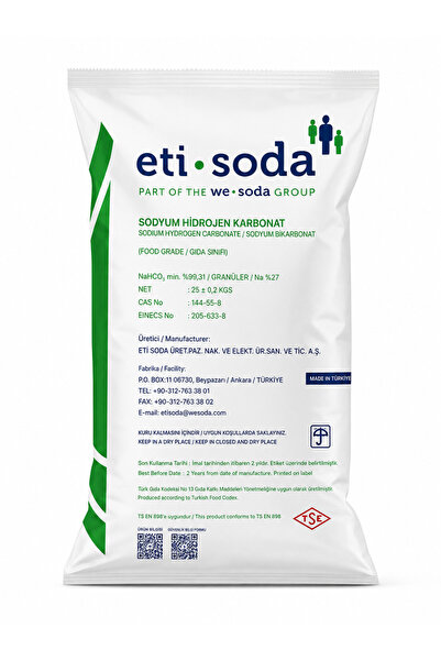 Saf Karbonat Içilebilir Sodyum Bikarbonat 25 Kg