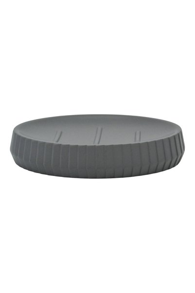 OEM Σαπουνοθήκη Πολυεστέρα Γκρι με Ρίγες 12.9x9.1x2.3εκ. ANKOR