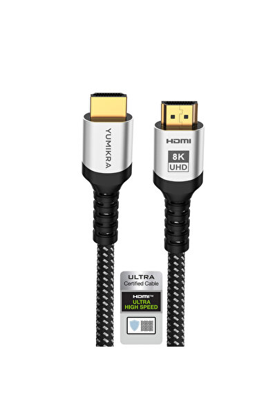 YUMIKRA HDMI 2.1 Kablo, 8K@60Hz, 4K@240Hz, 48 Gbit/s, HDMI Sertifikalı, Alümi...
