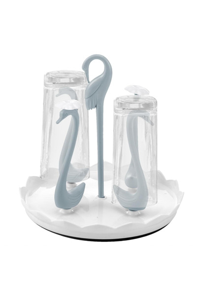 Generic Brand Swan Cup drainer, bottle and glass holder, blue, PP