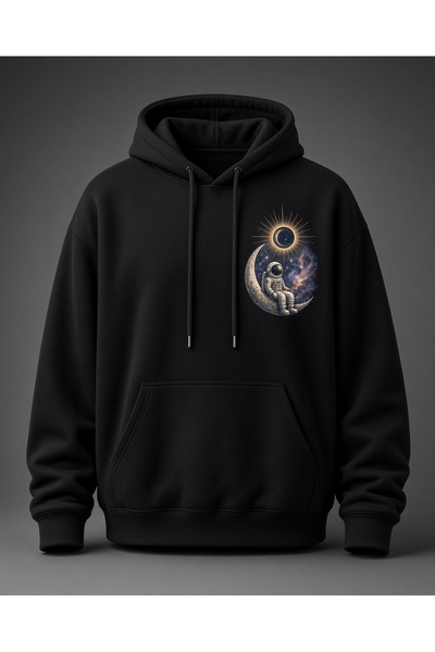 Combineman35 Oversize Astronaut Printed Hooded Sweatshirt – Unisex