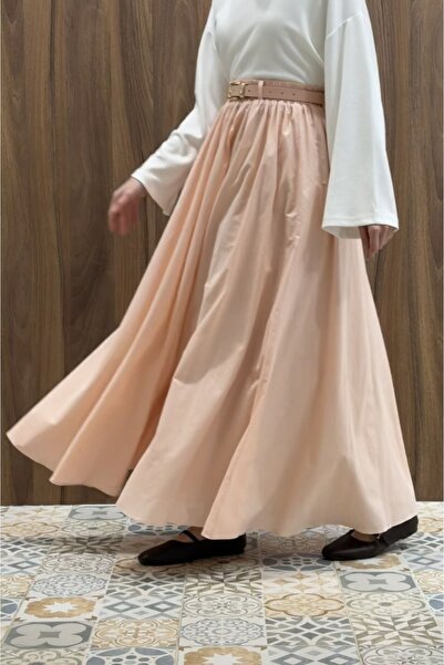 fayaboutique.com Pembe Ceinture Kemerli Keten Etek